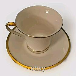 Set of 14 Lenox China Tea Coffee Cups saucers Eternal Collection Gold Trim