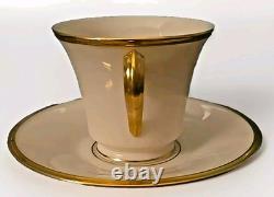 Set of 14 Lenox China Tea Coffee Cups saucers Eternal Collection Gold Trim