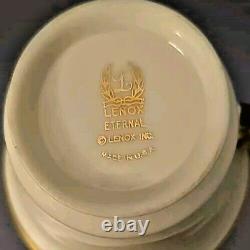 Set of 14 Lenox China Tea Coffee Cups saucers Eternal Collection Gold Trim