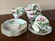 Set Of 6 Glengarry Thistle Foley Bone China Tea Cup And Saucer Blue With Gold Trim