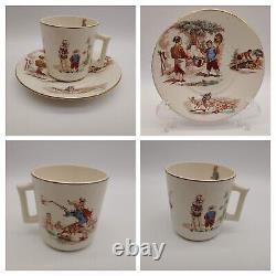 Set of 6 K & G Keller & Guerrin Luneville France DON QUIXOTE Tea Cups & Saucers