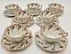 Set Of 7 Antique Early Dresden Tea Cups And Saucers Hand Painted Flowers Scallop