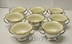 Set of 8 Tiffany & Co Sterling Silver Bouillon /Tea /Coffee Cups & Lenox Inserts