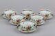 Set Of Six Herend Indian Basket Multicolor Tea Cups With Saucers #724/fd