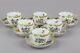 Set Of Six Herend Queen Victoria Coffee Mocha Cups With Saucers #711/vbo Ii