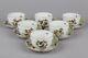 Set Of Six Herend Rothschild Bird Pattern Tea Cups With Saucers #1726/ro