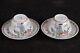 Set Tea Or Wine Cup And Saucers With Famille Rose Decor, 20th Century