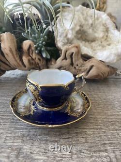 Sèvres French Porcelain Hand Painted Teacup and Saucer