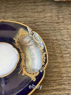 Sèvres French Porcelain Hand Painted Teacup and Saucer