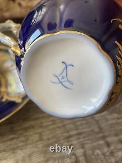 Sèvres French Porcelain Hand Painted Teacup and Saucer