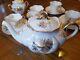 Shelley 10-piece Tea Set Teapot, Sugar, 4 Cups, Saucers No Chips Flowers Of Gold