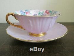 Shelley Bone China England Chintz Oleander Summer Glory Tea Cup And Saucer Pink