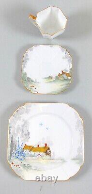 Shelley China Cottage-2 Tea Trio Demi. Cup, Saucer & Bread Plate 11621 Queen Anne