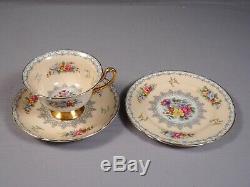 Shelley Crochet Trio Coffee Tea cup Saucer Bread Dessert Plate PINK 13371/S15