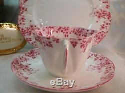 Shelley Dainty Pink Daisy 051/p Trio Cup, Saucer And 8 Plate