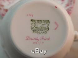 Shelley Dainty Pink Daisy 051/p Trio Cup, Saucer And 8 Plate