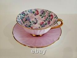 Shelley England Chintz Oleander Summer Glory Teacup And Saucer Lavender