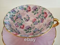 Shelley England Chintz Oleander Summer Glory Teacup And Saucer Lavender