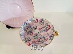 Shelley England Chintz Oleander Summer Glory Teacup And Saucer Lavender