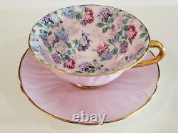 Shelley England Chintz Oleander Summer Glory Teacup And Saucer Lavender
