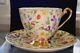 Shelley England Fine Bone China Countryside Floral Chintz Gold Footed Teacup