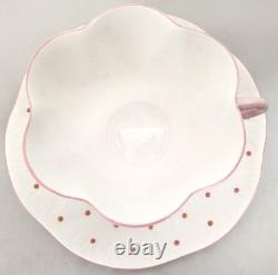Shelley English Fine Bone China Pink Polka Dot Dainty Tea Cup & Saucer 13748