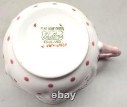Shelley English Fine Bone China Pink Polka Dot Dainty Tea Cup & Saucer 13748