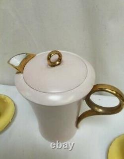Shelley Fine Bone China Pastel Teapot and 6 x Tea Cups and Saucers