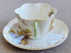 Shelley Heather Dainty Shape Teacup And Saucer Set Antique Vintage Very Rare