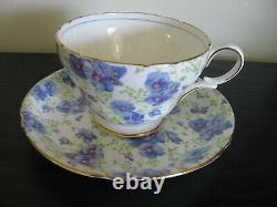 Shelley Henley Purple Pansy Chintz Tea Cup And Saucer