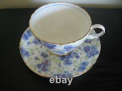 Shelley Henley Purple Pansy Chintz Tea Cup And Saucer