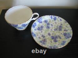 Shelley Henley Purple Pansy Chintz Tea Cup And Saucer