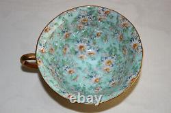 Shelley Light Yellow Daisy Chintz-Oleander Bone China Footed Teacup and Saucer