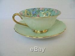 Shelley MELODY Chintz Oleander Cup & Saucer Mint Green