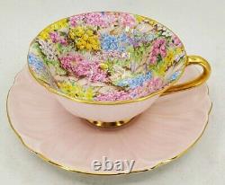 Shelley Pink Oleander Rock Garden Chintz Tea Cup And Saucer England
