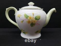 Shelley Primrose 13430 Green Trim Tea Pot Cup Saucer Creamer Sugar 9 England