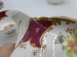 Shelley Red Duchess Tea Set Teapot, Creamer, Sugar, Cups, Saucers, Plates