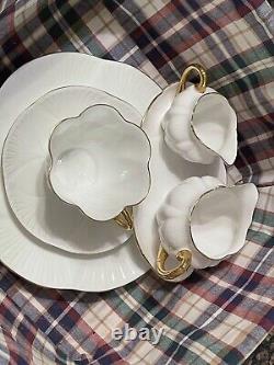 Shelley Regency Dainty Set Tea Cup, Saucer & Desert Plates, Cream & Sugar Bowl