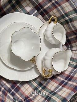 Shelley Regency Dainty Set Tea Cup, Saucer & Desert Plates, Cream & Sugar Bowl