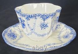 Shelley Teacup & Saucer Set Dainty Blue Basket And Festoon Very Rare Antique