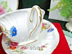 Shelley tea cup and saucer OLEANDER shape rose Chantilly floral teacup England