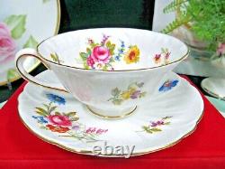 Shelley tea cup and saucer OLEANDER shape rose Chantilly floral teacup England