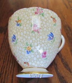 Shelley tea cup and saucer RARE Ripon chintz forget me not rose teacup