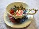 Signed Bailey Vintage Aynsley Bone China Gold Gilded Cabbage Rose Tea Cup Saucer
