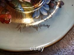 Signed Bailey Vintage Aynsley Bone China Gold Gilded Cabbage Rose Tea Cup Saucer