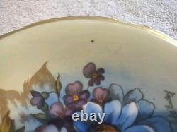Signed Bailey Vintage Aynsley Bone China Gold Gilded Cabbage Rose Tea Cup Saucer