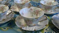 Six Theodore Haviland Limoges Teacups and Saucers