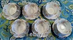 Six Theodore Haviland Limoges Teacups and Saucers