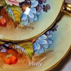 Spectacular Rare Aynsley Bailey Signed Tea Cup And Saucer