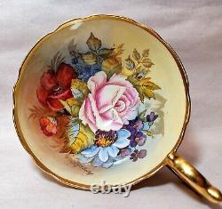 Spectacular Rare Aynsley Bailey Signed Tea Cup And Saucer